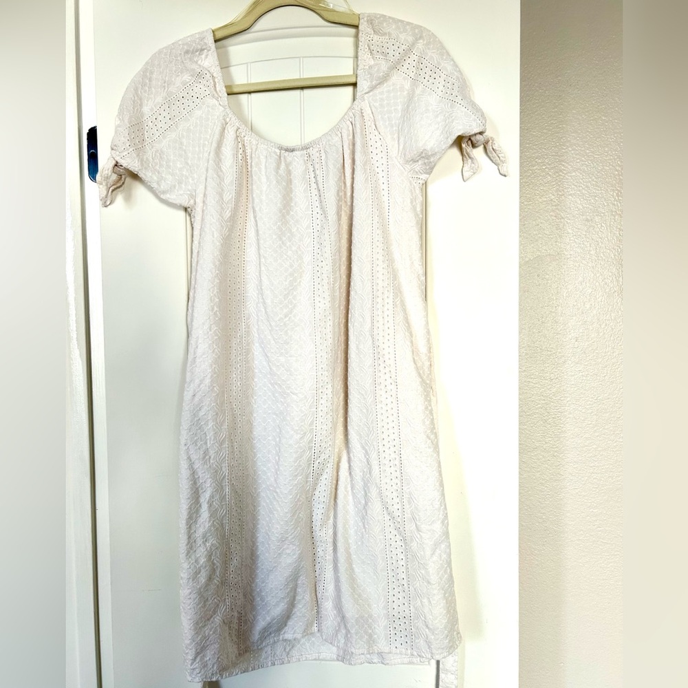 Cream Lace Dress with Tie Details